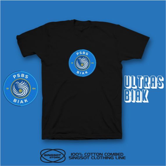 KAOS SEPAK BOLA PSBS BIAK JUARA LIGA 2 INDONESIA LOGO PSBS BIAK BARU