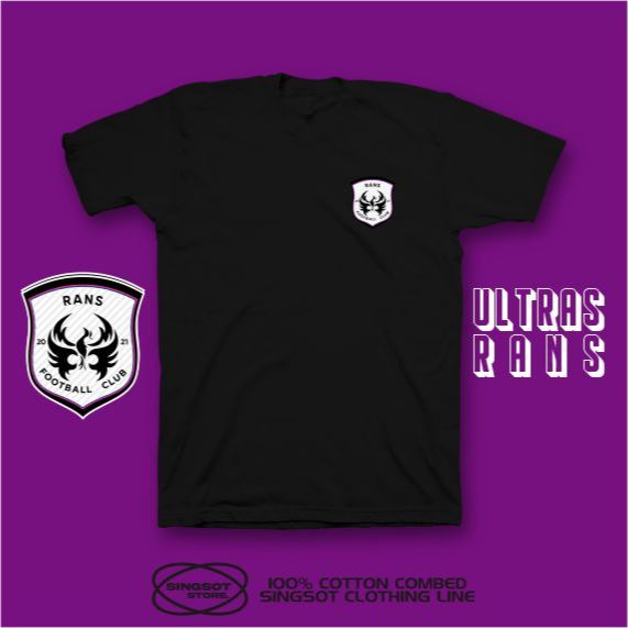 KAOS RANS NUSANTARA LOGO OFFICIAL RANS CILEGON FC SIMPEL HITAM KATUN