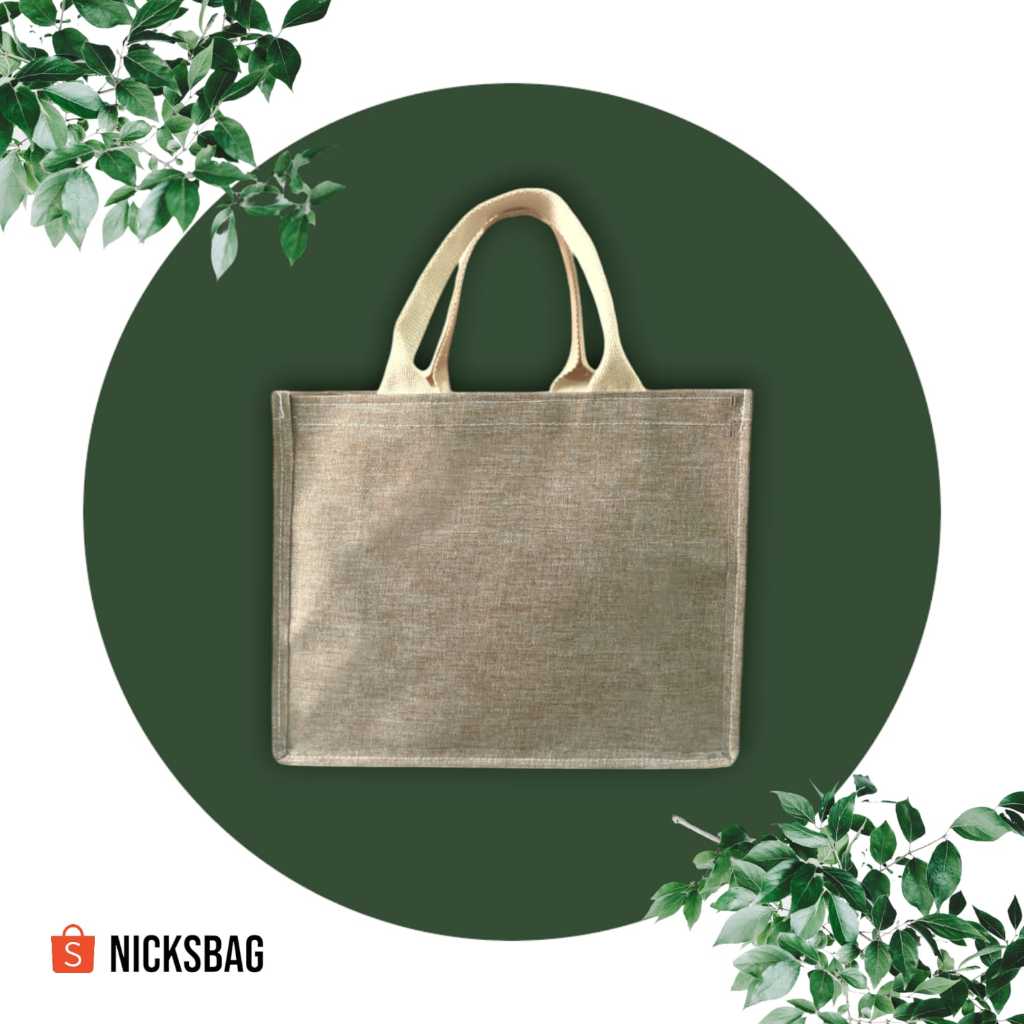 Tas Kanvas Waterproof Polos Tali Webbing Tebal - Tas Belanja - Tas Wanita