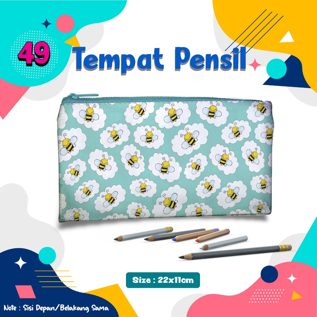 

Pencil Case motif lebah 049 Animal Cute Tempat Pensil Kostak Kotak wadah Pouch dompet