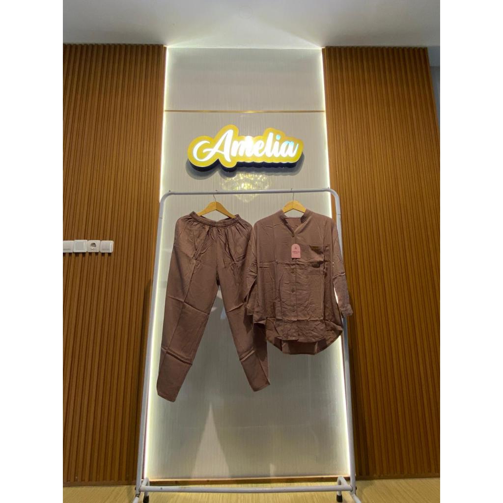 SETELAN RAYON POLOS BAHAN TWILL PREMIUM