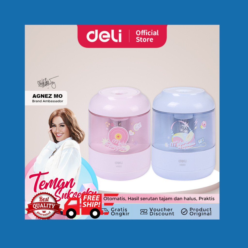 

Deli Rautan Elektrik H560 Agnes - Peruncing Meja dengan Pisau Baja, Ukuran Ø 6.5-8 mm, Biru/Pink