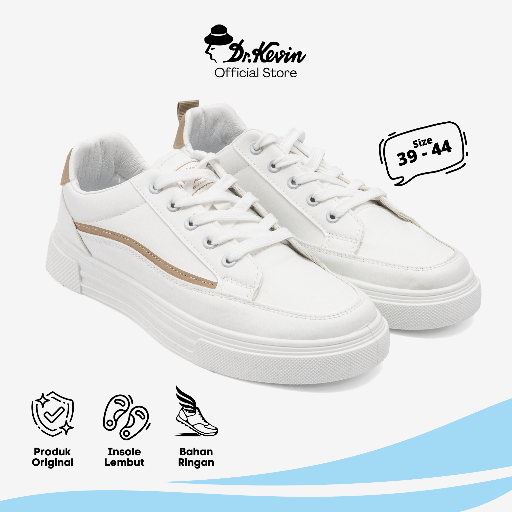 Dr. Kevin Sepatu Sneakers Casual Pria Kets Sekolah Kulit 881-004