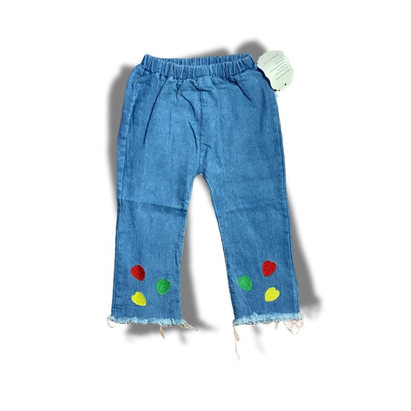 celana jeans anak cewe motif love