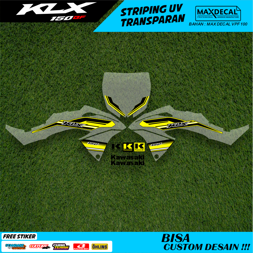 striping lis klx bf extrime 2015-2016 hiam original stripping klx bf g vinil transprant max decal