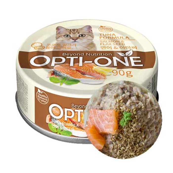 Opti-One Cat White Tuna & Salmon, Flaxseed 90gr