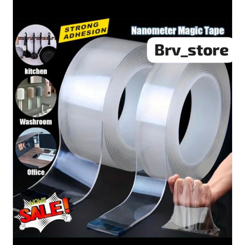 

DOUBLE TAPE PEREKAT TRANSPARANT NANO TAPE ISOLASI SELOTIP LAKBAN TEMPEL