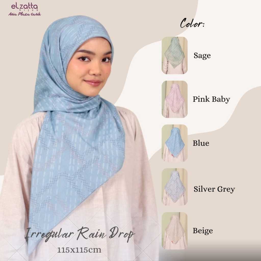 KERUDUNG HIJAB ELZATTA DAUKY IRREGULLAR RAIN DROP SCARF Elzatta Dauky Hijab Segi Empat MOTIF TERBARU