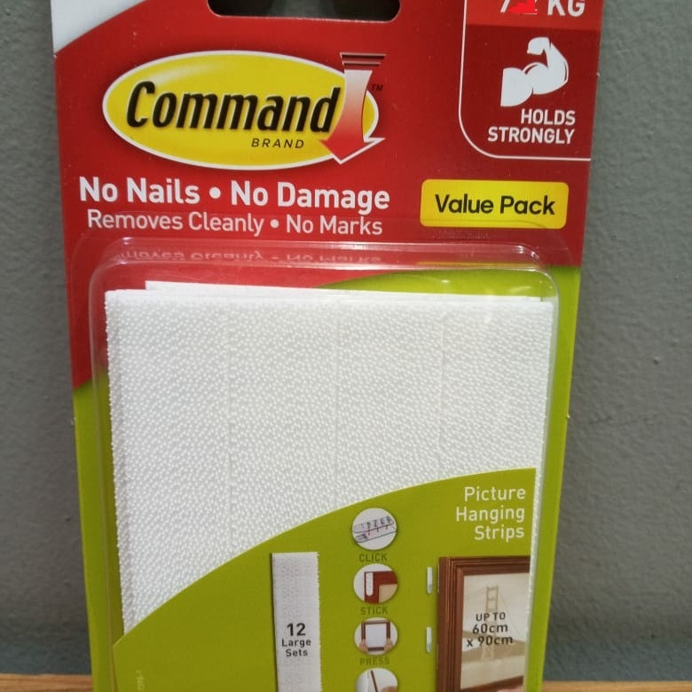 

3M command large picture hanging strips 17206-12 kapasitas 7 kg