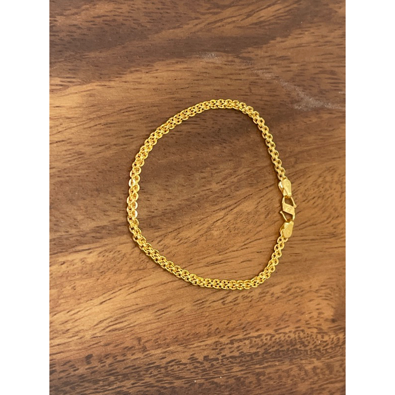 gelang wanita model simpel elegant fancy dobel gelang sederhana emas asli kadar 875