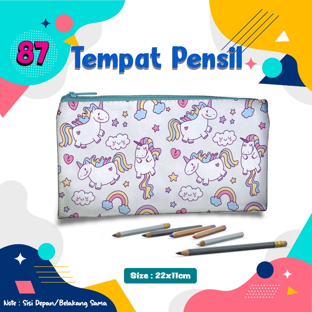 

Pencil Case motif unicorn 087 Animal Cute Tempat Pensil Kostak Kotak wadah Pouch dompet