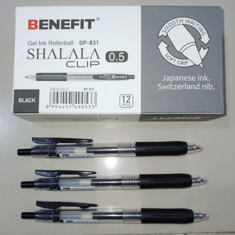 

Pulpen Gel Gel Ink Rollerball Benefit GP-831 Shalalla Clip 0.5mm ( 12 Pcs ) [ Original ]