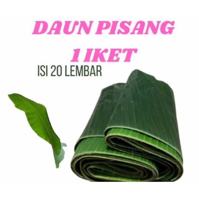 

1 IKAT ISI 20 LEMBAR DAUN PISANG SEGAR PILIHAN untuk bungkus makanan atau botok