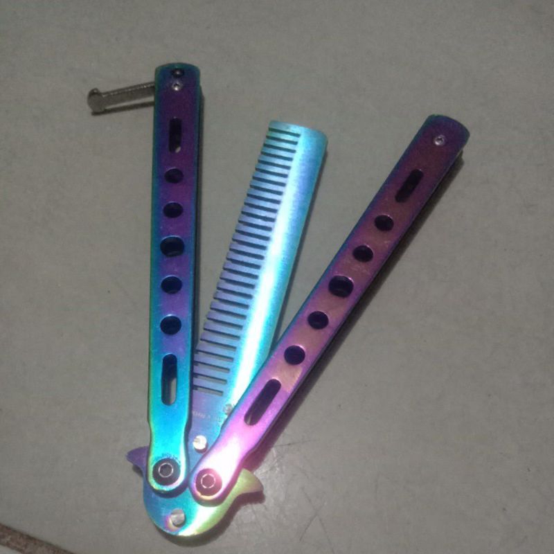 sisir lipat rambut pria butterfly sisir lipat besi sisir lipat pelangi sisir lipat mainan sisir knif