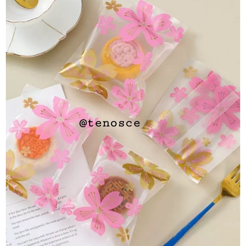 

50pcs Kantong Plastik Sealer Size M L XL Seal Mooncake Cookies Kue Kering Souvenir Big Sakura Imlek
