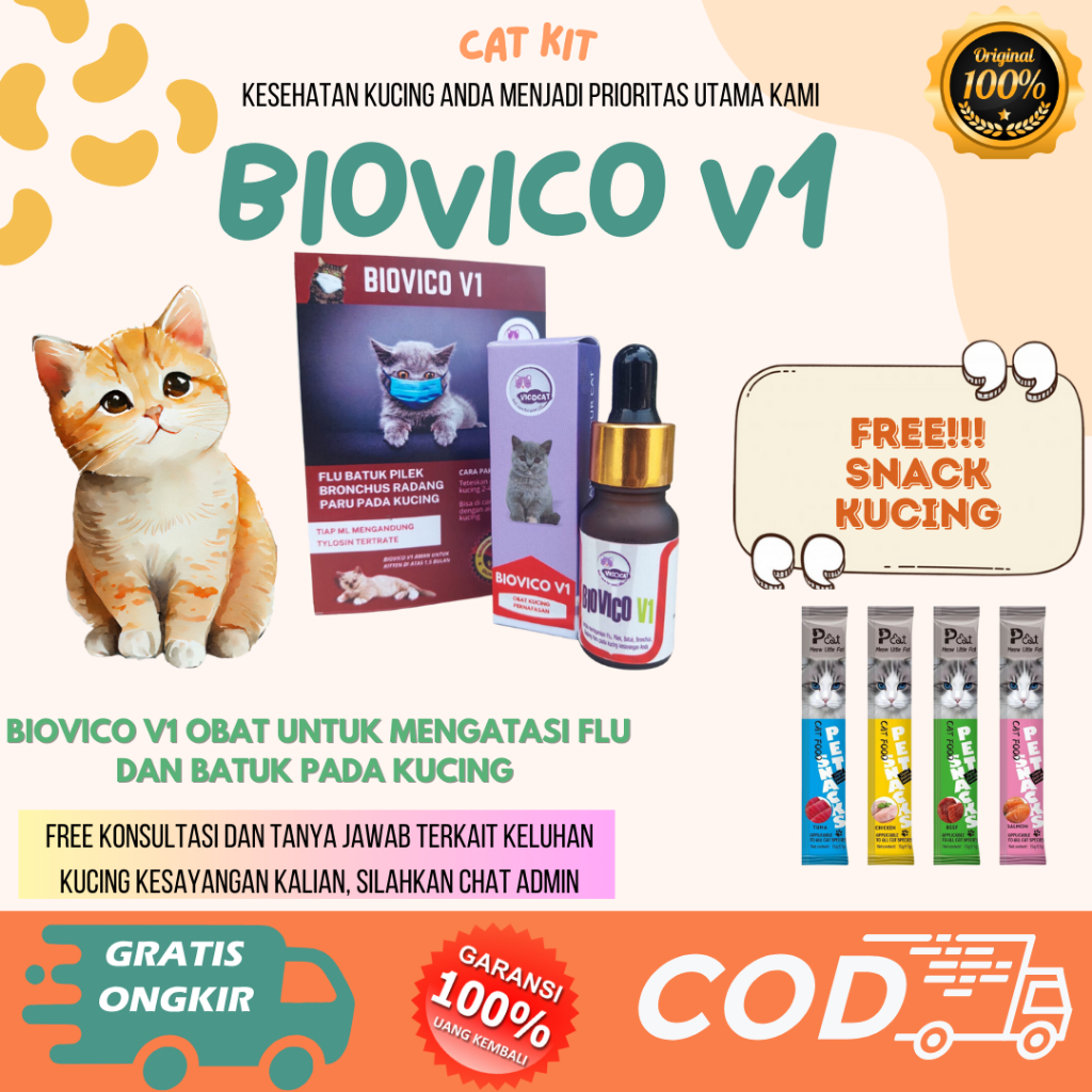 OBAT UNTUK MENGATASI FLU BATUK PILEK BERSIN INGUS PADA SEGALA JENIS KUCING KITTEN AMPUH DAN AMAN