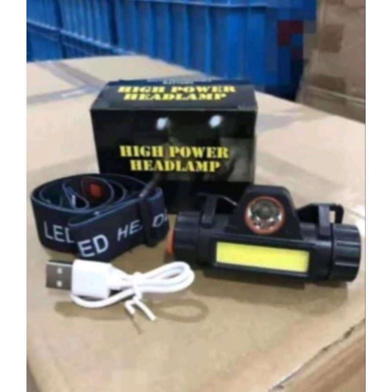 Headlamp Senter Kepala uSb LED Charger Dengan Magnet