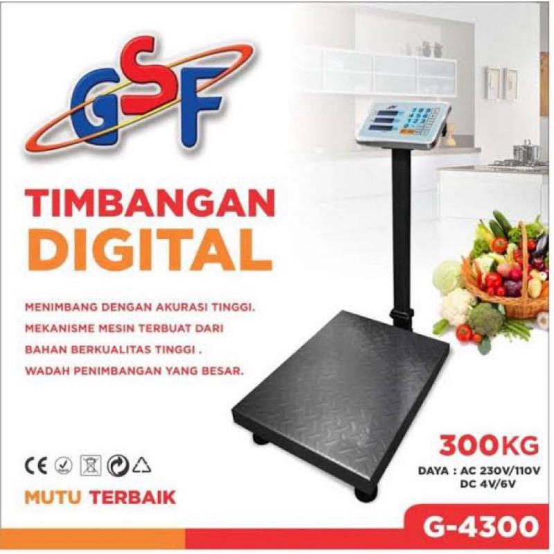 TIMBANGAN DIGITAL DUDUK GSF 150KG/300KG TANPA PAGAR