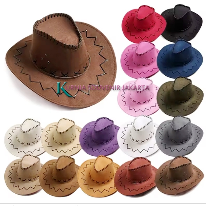 Topi koboi semi kulit-topi koboi dewasa-topi koboi