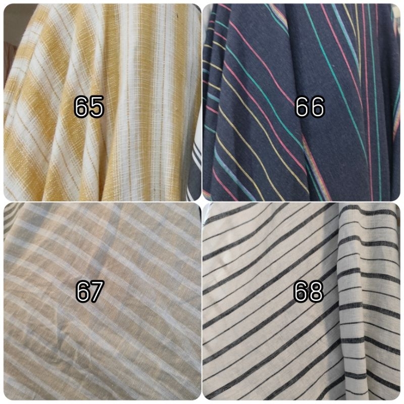 ✅Kain linen Bangkok garment motif salur  - bahan katun serat linen - cotton linen premium - bahan pa