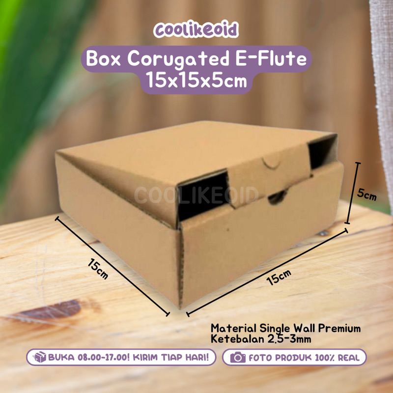 

[READY] KARDUS PACKING BOX UKURAN 15x15x5 DUS KOTAK HAMPERS KEMASAN CORUGATED EFLUTE DONAT BAJU ALBUM KPOP