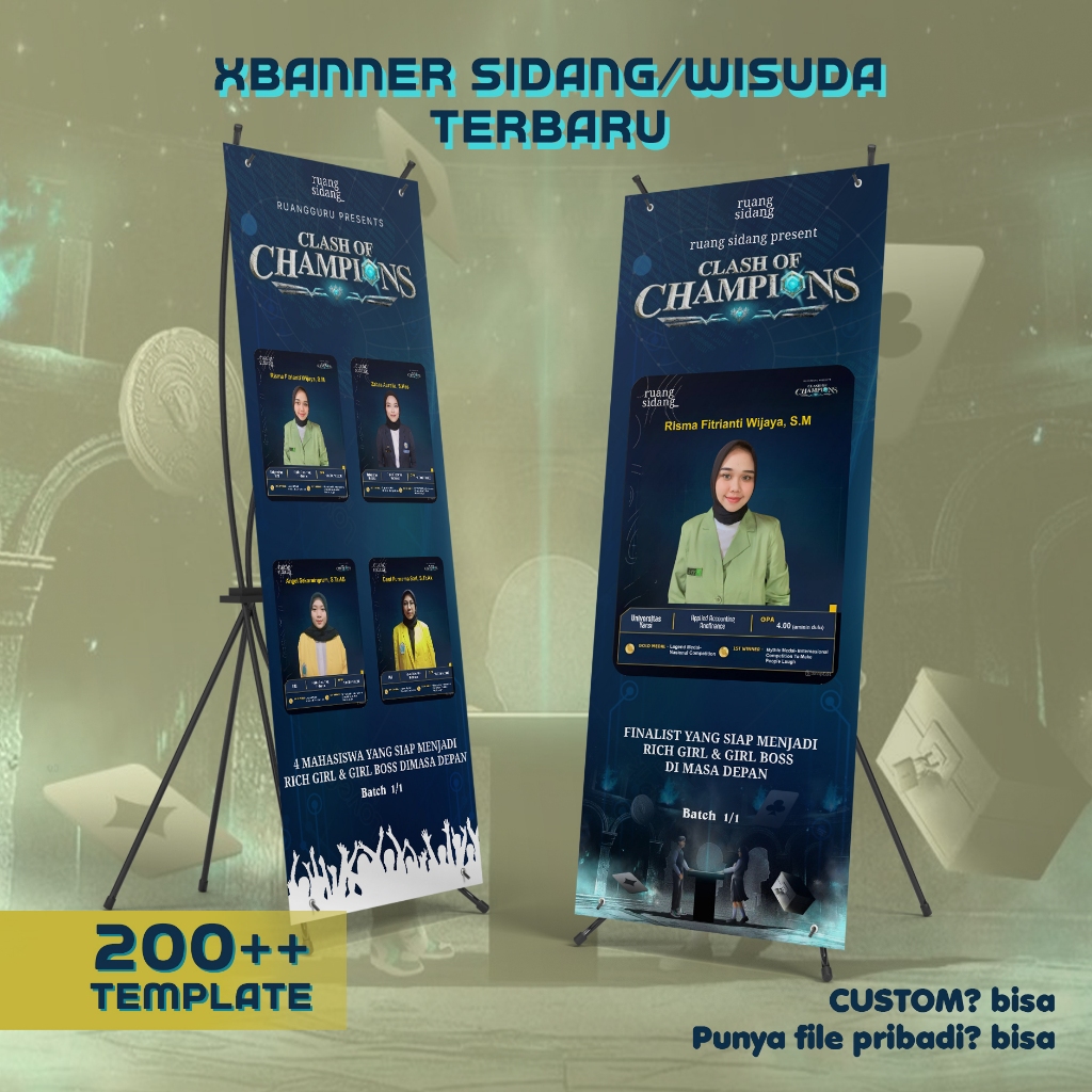 RB paket x banner + tiang spanduk banner wisuda, wedding, olshop aqiqah ulang tahun dll