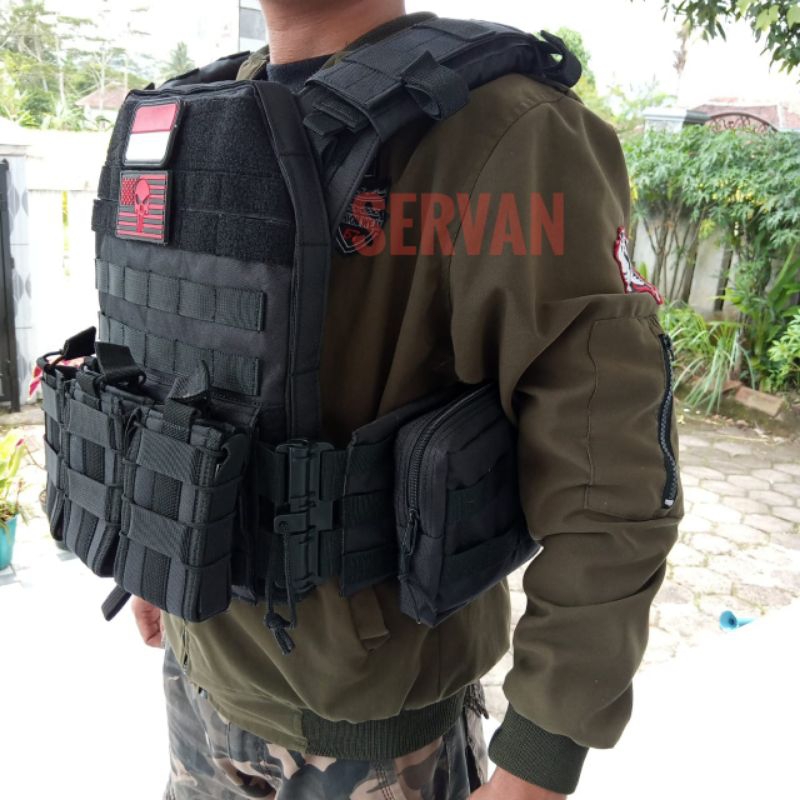 Bodyvest Tactical lepas Cepat plus dummy plate Rompi Taktis Quick realese Rompi Serbu TNI Polisi Mil