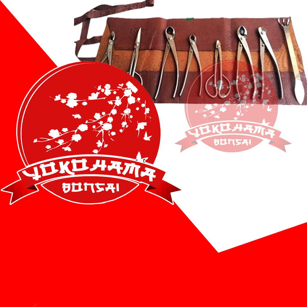 YOKOHAMA BONSAI-Alat Bonsai, Satu set alat bonsai Ryuga Stenlis, plus tas gulung