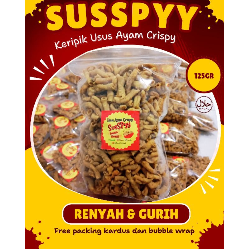 

PROMO!! KERIPIK USUS CRISPY SUSSPY ORIGINAL RENYAH & GURIH 130Gram