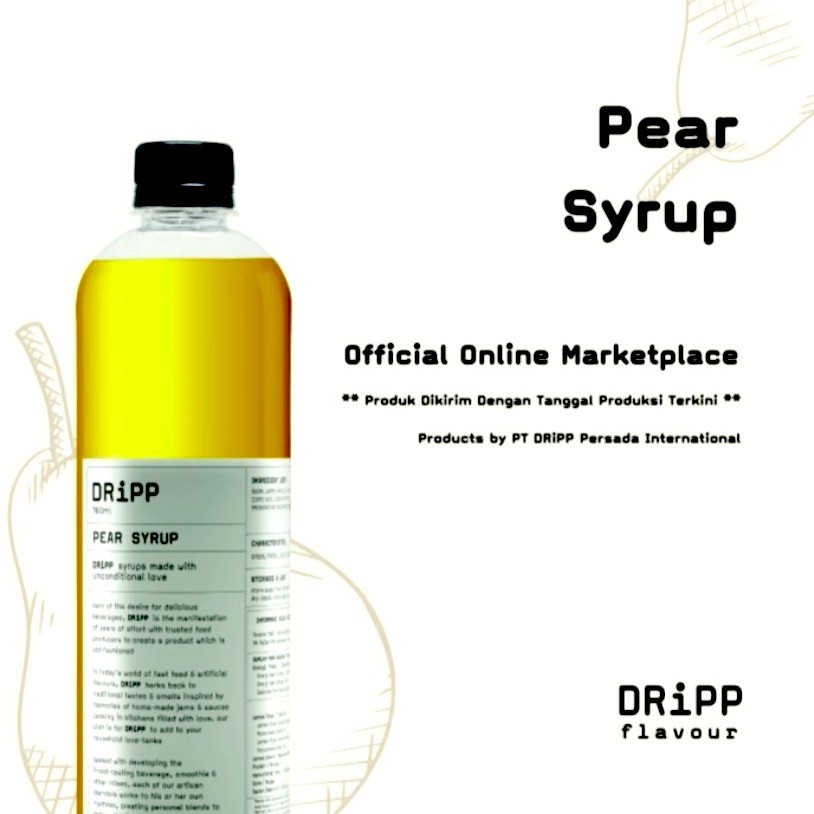 

DRiPP Pear Syrup - Sirup Rasa Pir 760 ml