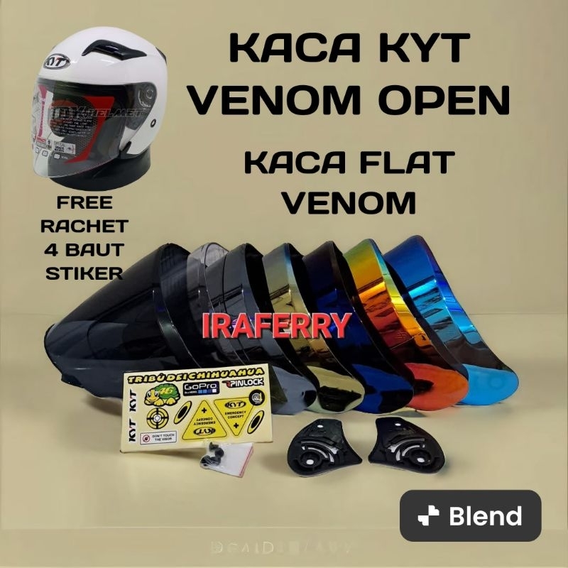 kaca helm kyt venom open | flat visor helm kyt venom open