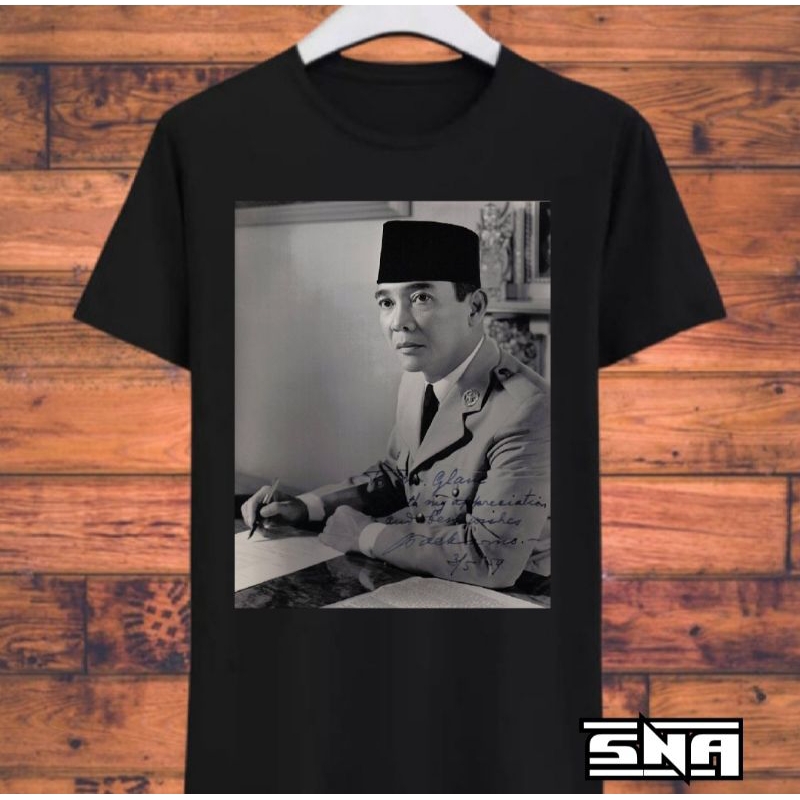 Kaos Soekarno Baju Tshirt Distro Original cotton combed 24s jetblack