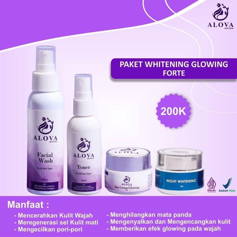 ALOVA SKINCARE WHITENING FARMASI BPOM FREE SERUM DNA SALMON