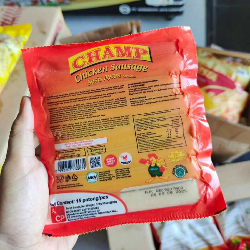 

sosis ayam champ 375gram/champ sosis ayam isi 15