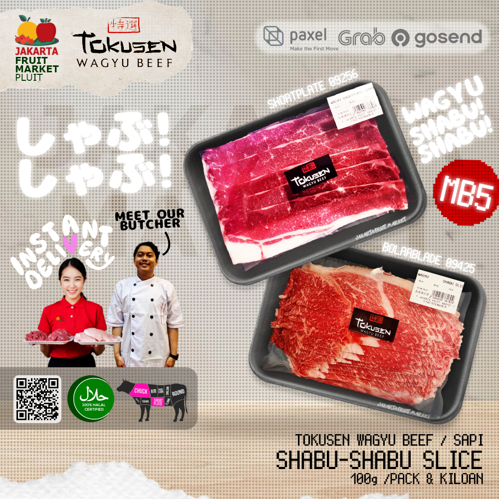 

TOKUSEN SHABU WAGYU MB5 beef karubi hotpot daging sapi halal