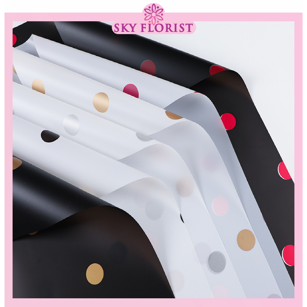 

Kertas Buket Polkadot Flower Wrapping Korean Premium Cotton Pollkadot Waterproof Ecer Lembaran KB6043