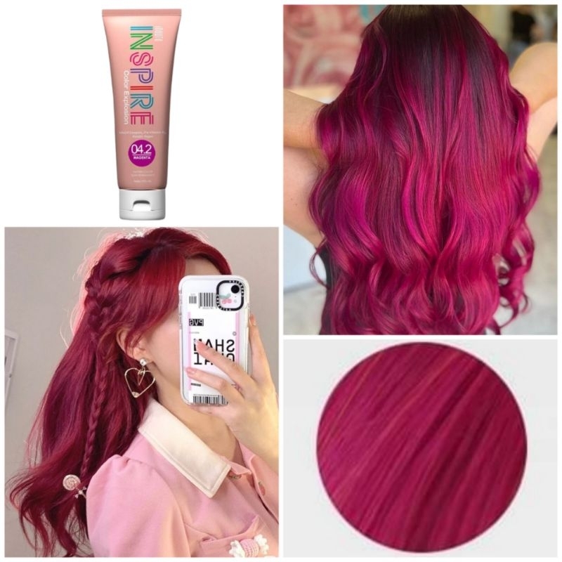 Inaura Color Explosion Inspire 04.2 Magenta 100ml Cat Rambut Warna Merah Pink Fuschia Fucshia Hair D
