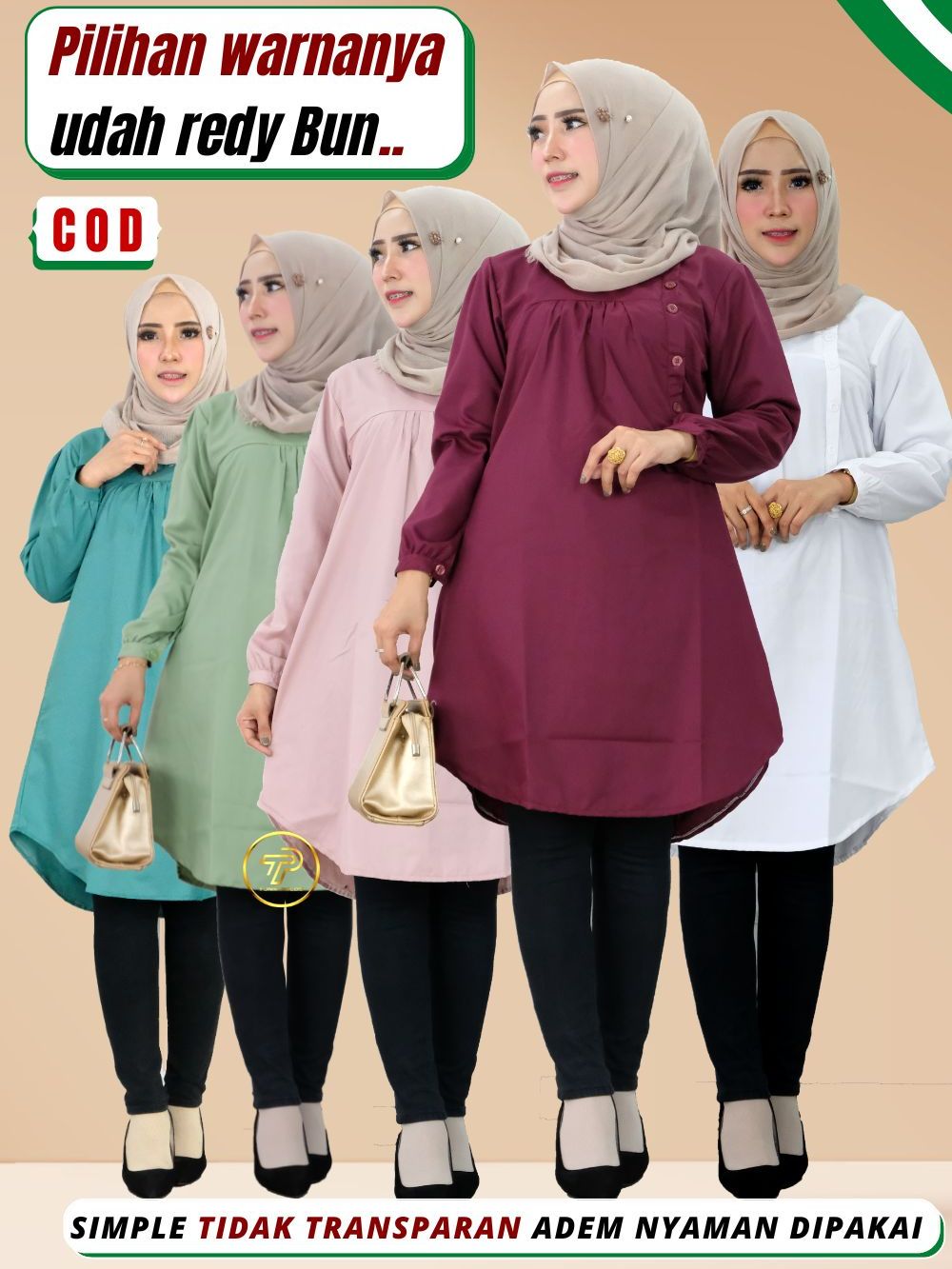 Baju atasan Tunik Wanita JUMBO Ld 120 130 Terbaru kekinian Bahan Katun Toyobo Premium G8