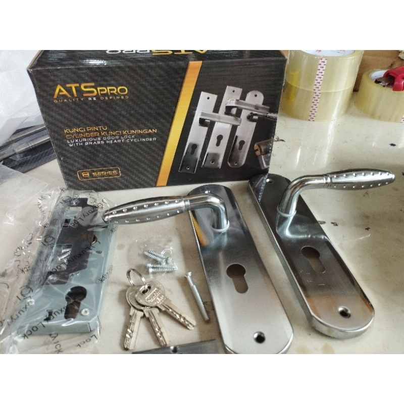 1 Set ATS Kunci Pintu Sedang / Gagang Pintu Mediumnya / Body Kunci Pintu ATS PRO Tipe 8