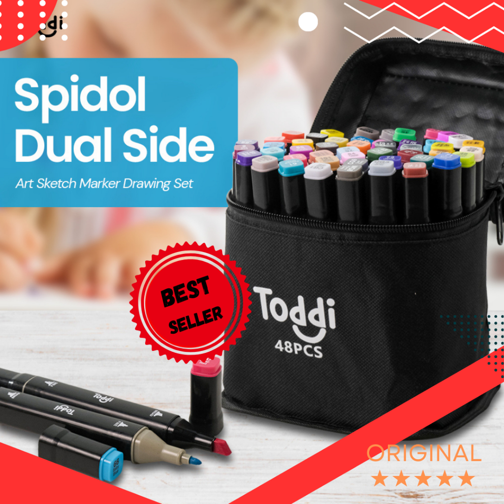 

Spidol Dual Side Fine Art Brush Pen Art Marker Set 48 Color atau 30 Color [COD] BAYAR DITEMPAT ORIGINAL BARU [GROSIR][MURAH]