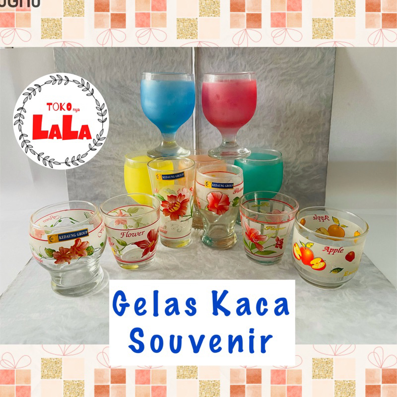 Gelas Kaca SET / Gelas sovenir nikahan