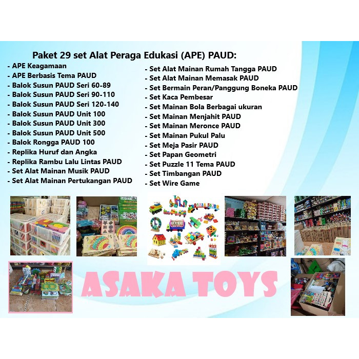 PAKET APE ALAT PERMAINAN ANAK -  DAK PAUD 2024 - ASAKA TOYS