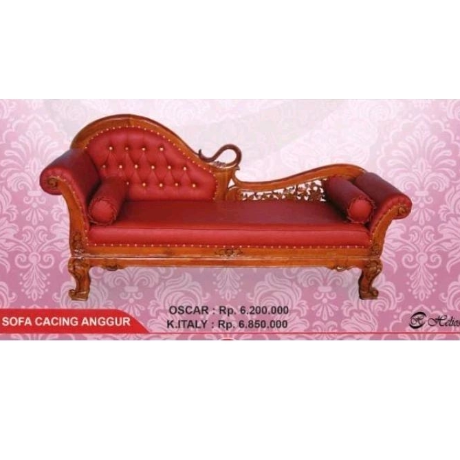 Kursi Sofa Santai Bale-Bale Kayu Jati Jepara Cacing Anggur