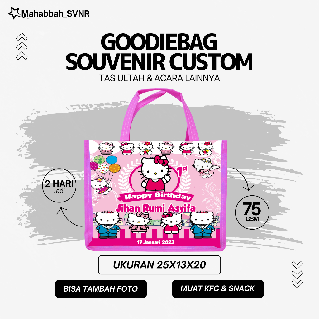 

Goodie Bag Ulang Tahun Tas Souvenir Hello Kitty Tasyakuran Aqiqah Ultah Kantong Berkat Kartun Anak Lucu termurah