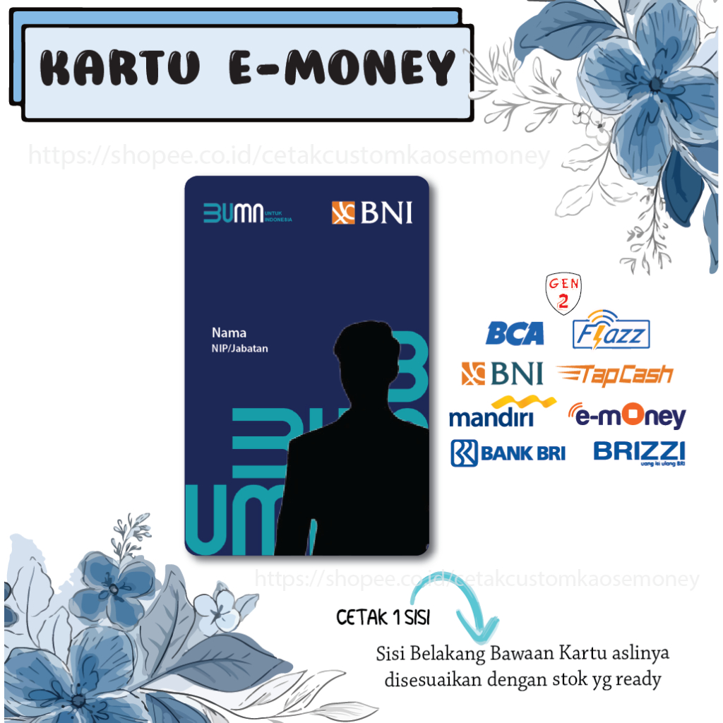 KARTU EMONEY ETOLL ID CARD NEW BNI ID CARD KARTU IDENTITAS BNI TAPCASH