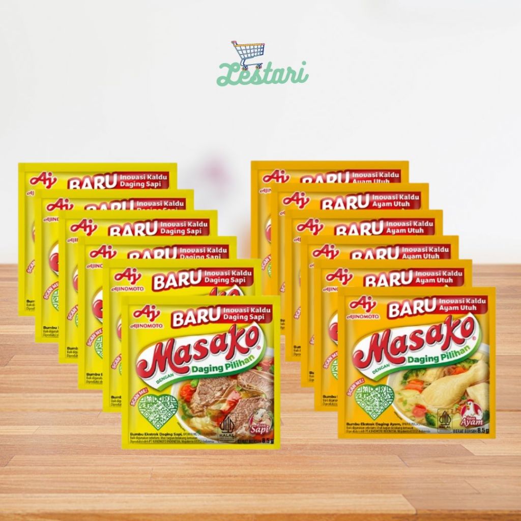 

Masako Renceng Bumbu Masak Penyedap Rasa Kaldu Ayam dan Kaldu Sapi 8.5gr - 1 Renceng isi 12 pcs / 2 Renceng isi 24 pcs