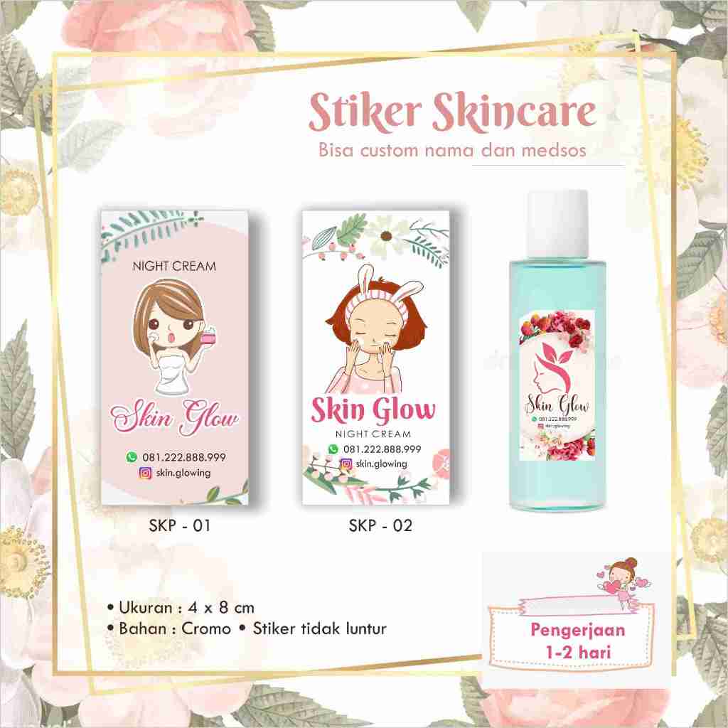 

Stiker skincare kotak / Stiker kecantikan