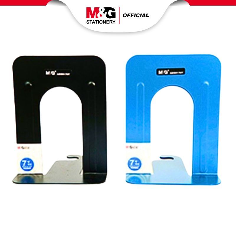 

M&G 7'' Metal Book End (170*160*130mm) rak buku hitam biru bookshelf