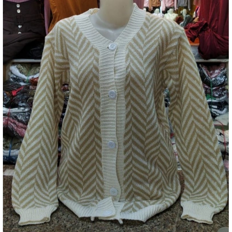 Cardigan Rajut - Outer Rajut - Jaket Rajut Wanita Cewek Model Terkini Motif