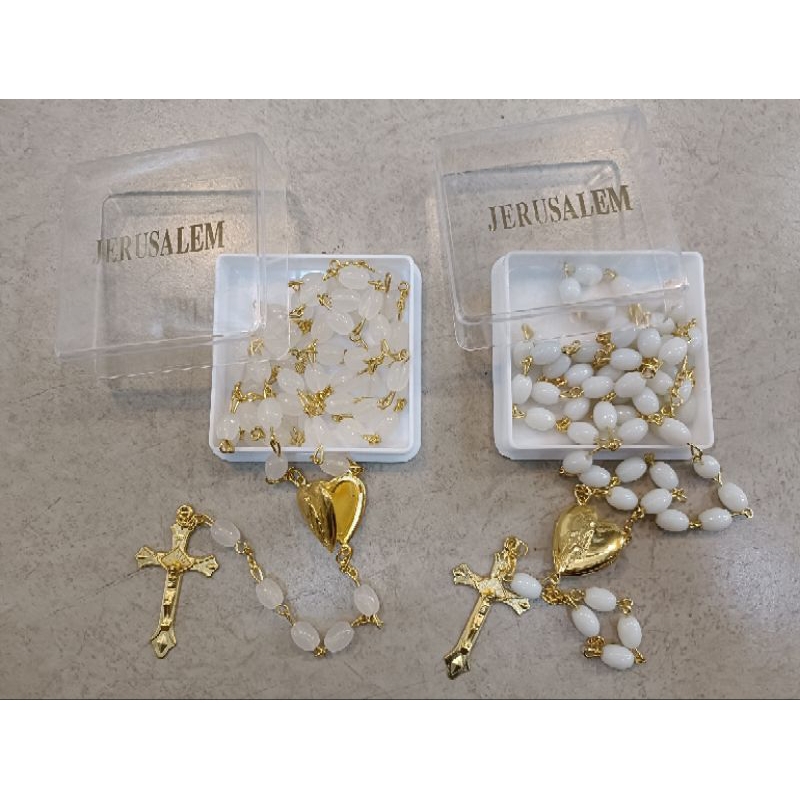 Rosario Oval Love Jerusalem 8mm + Box Jerusalem Lux - Rosario Oval - Kalung Rosario - Rosario Jerusa